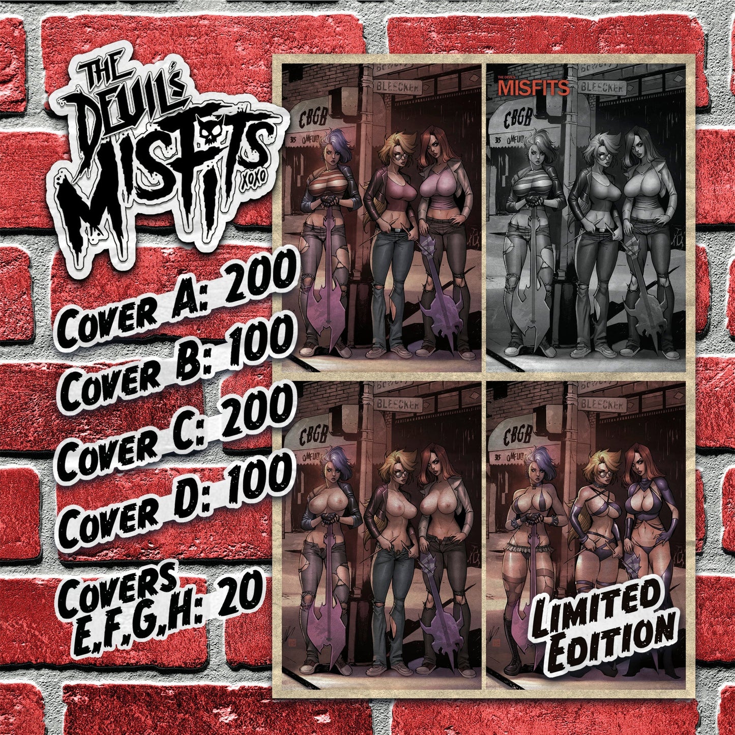 The Devil's Misfits #1 - Alé Garza Homage Lingerie Exclusive - LTD 100 DOUBLE SIGNED!!