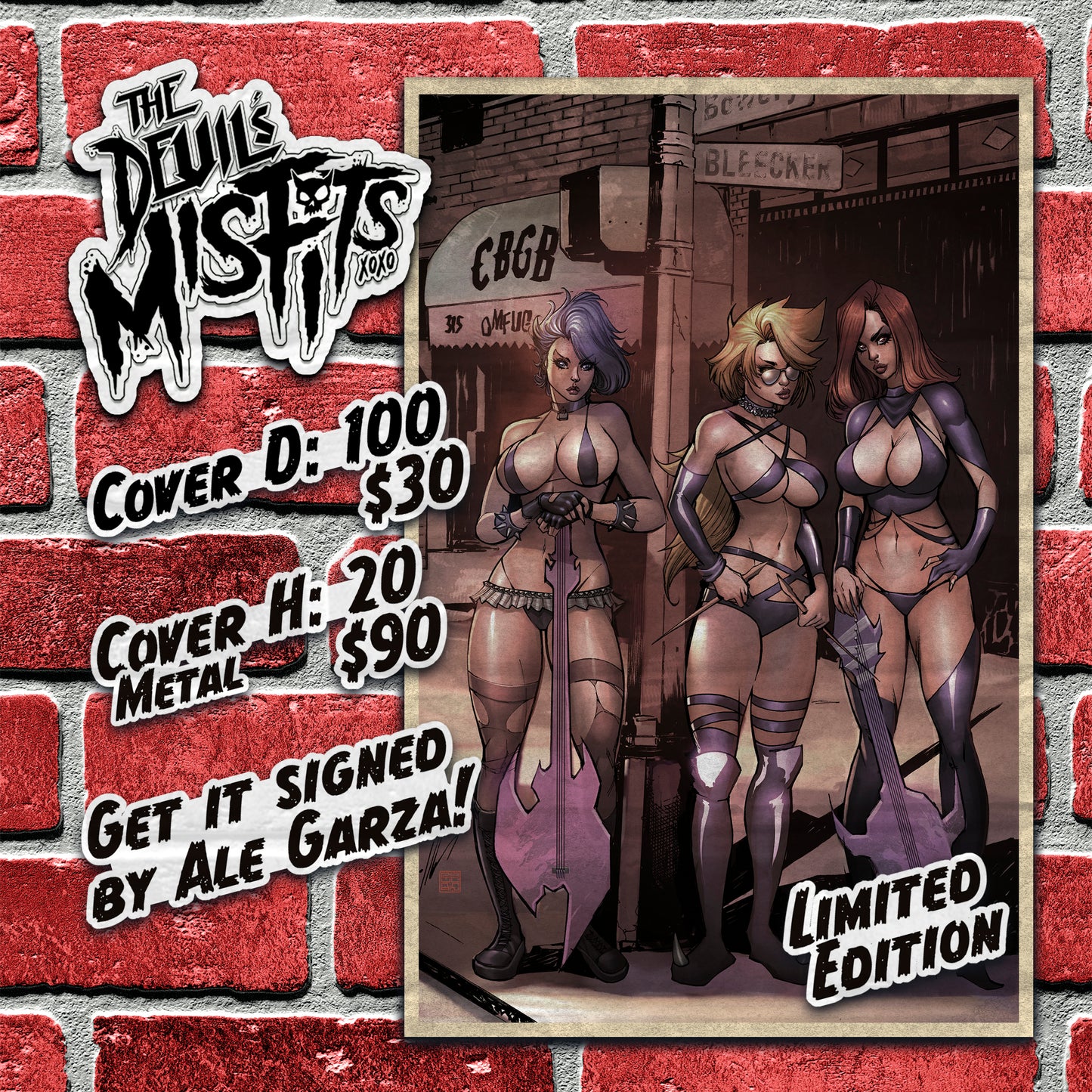 The Devil's Misfits #1 - Alé Garza Homage Lingerie Exclusive - LTD 100 DOUBLE SIGNED!!