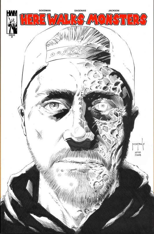 Here Walks Monsters Issue 2 B&W Jason Metcalf FINCH Homage Challenger978 Exclusive