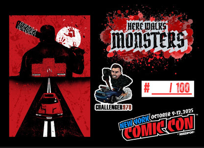 Here Walks Monsters EMBOSSED FOIL NYCC Challenger978 Exclusive